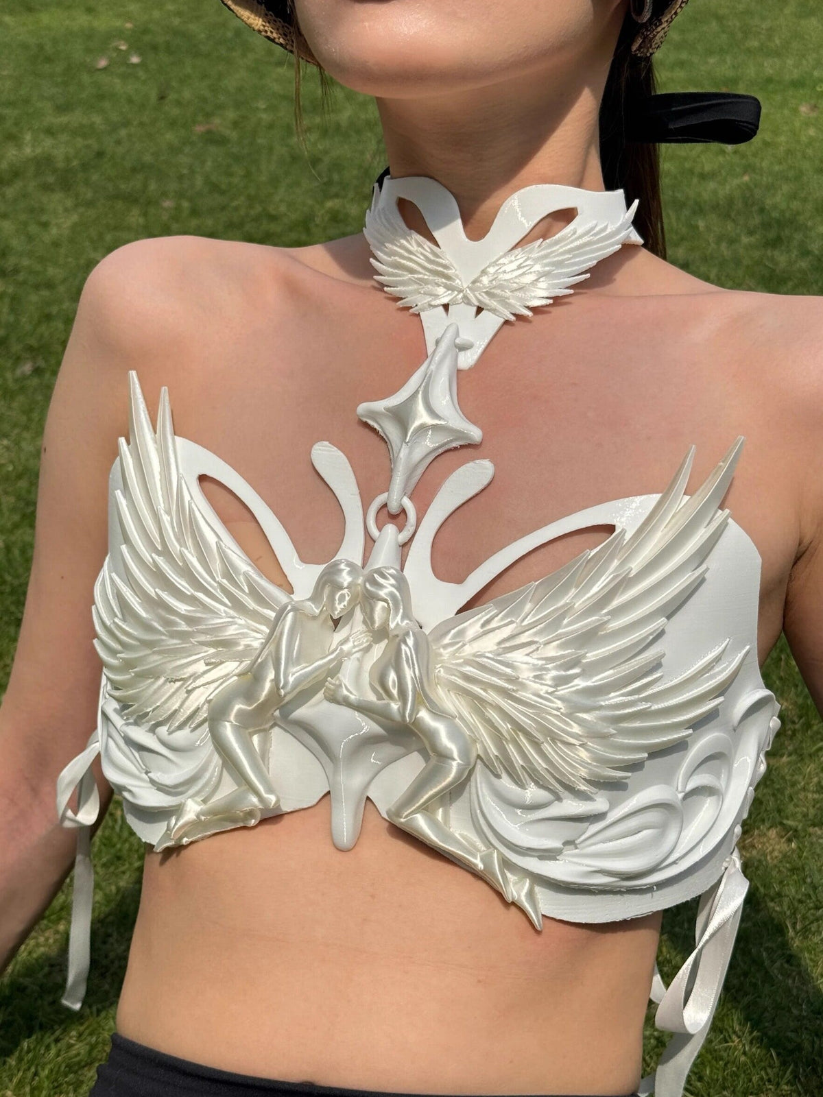 Angel Sculpture 3D Printed Corset Bustier Top