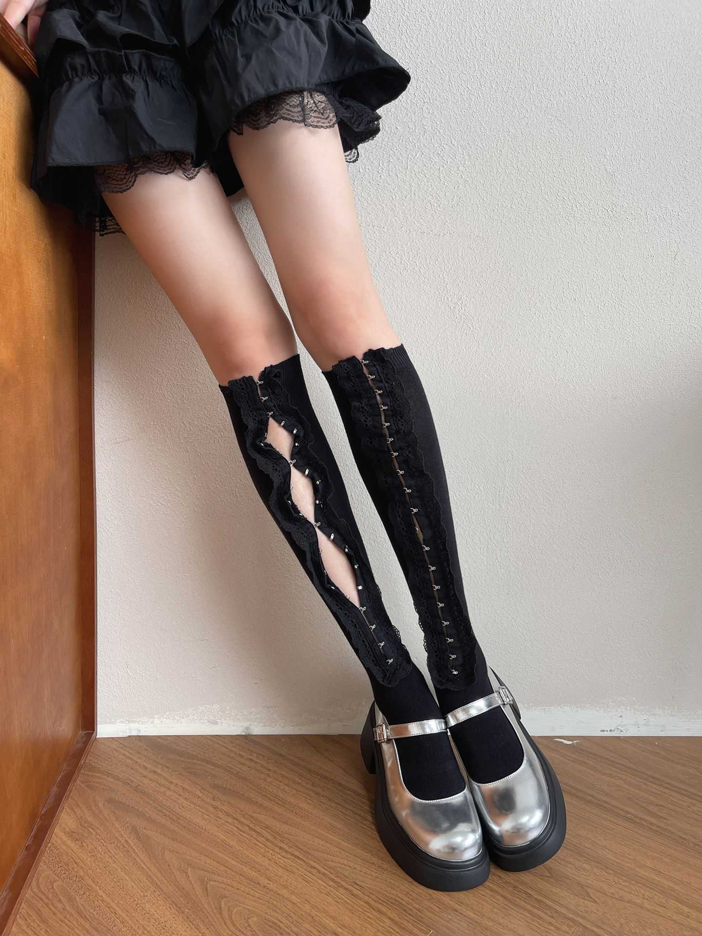Lolita Asymmetrical Bow Tie Socks