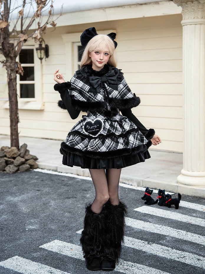 Snow Night Wish Melody Plaid Lolita JSK