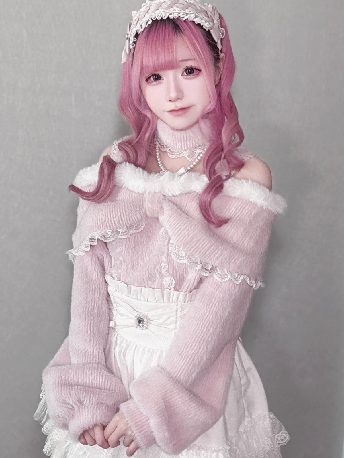 Lolita Fleece Lined Long Sleeve Warm Crop Top