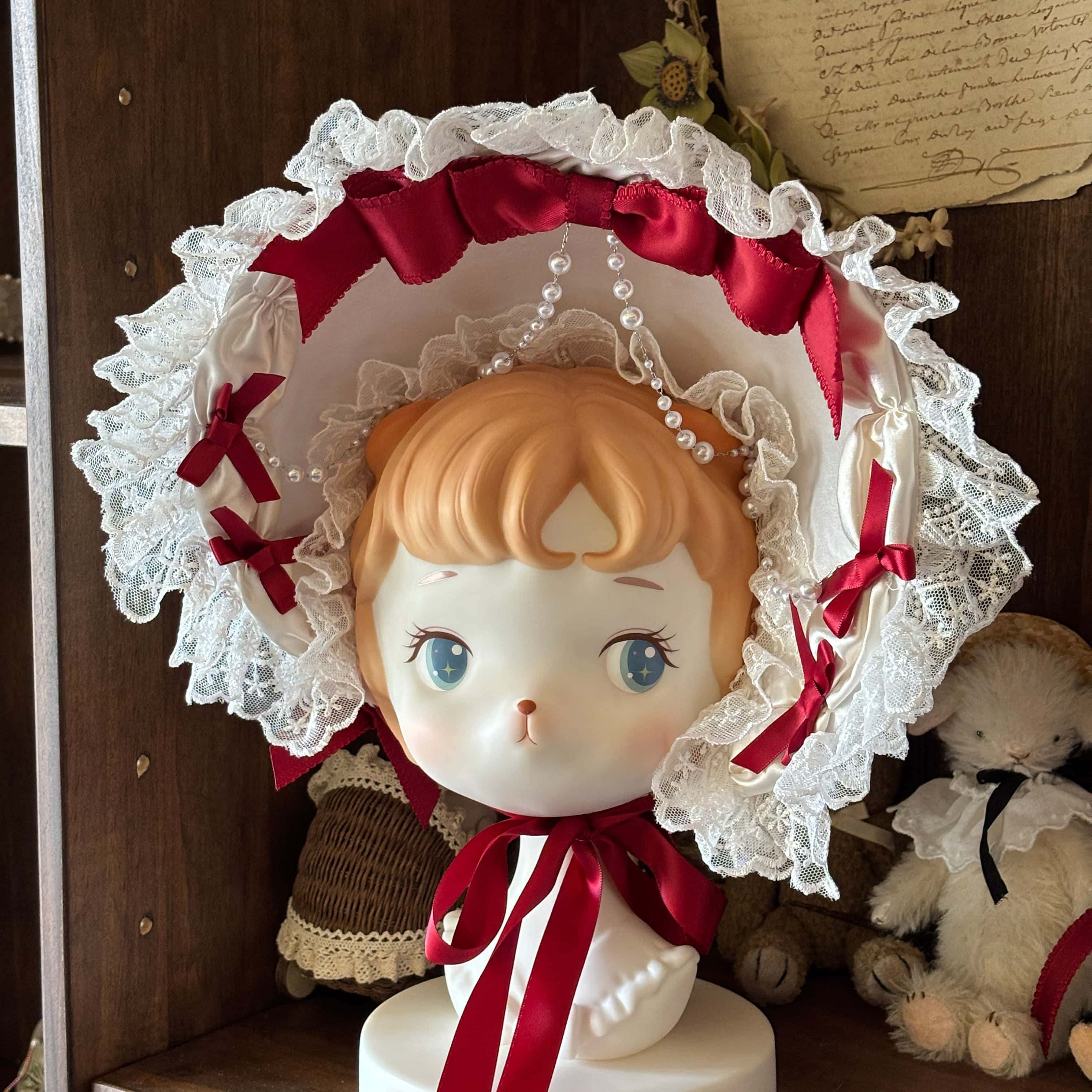 Paria Cream Strawberry Satin Lolita OP Dress