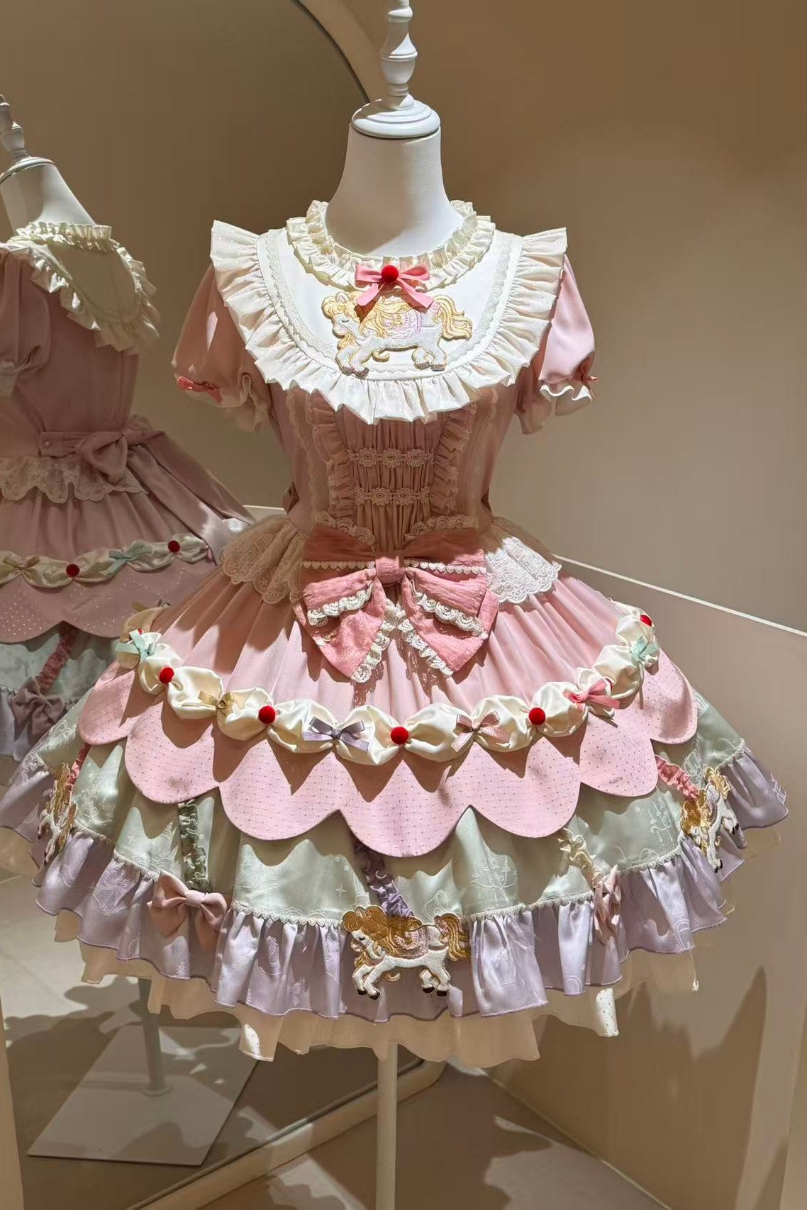 Dream Parade Pink Pony Embroidery Whimsical Sweet Lolita OP SK