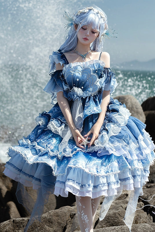 Blue Breath Jellyfish Gradient Lolita JSK