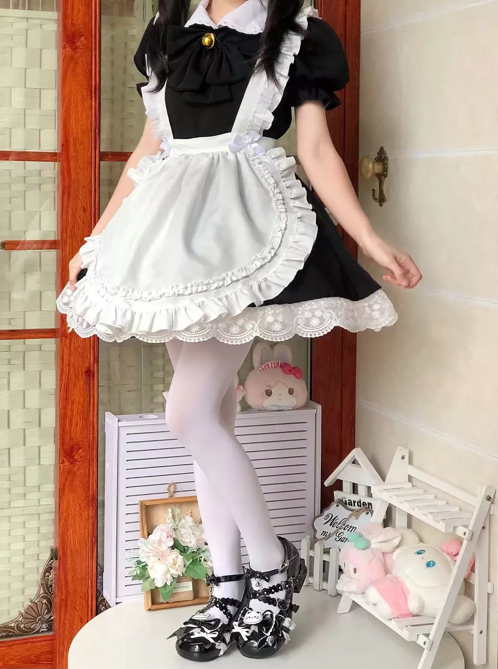 Sweet Lolita Cat Heel Mary Jane Bow and Bell Charm Shoes