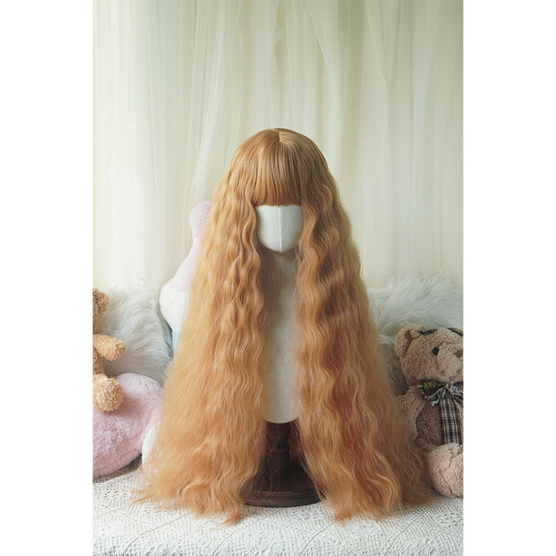 Lolita Full Bangs Long Voluminous Curly Wig in Warm Colorways