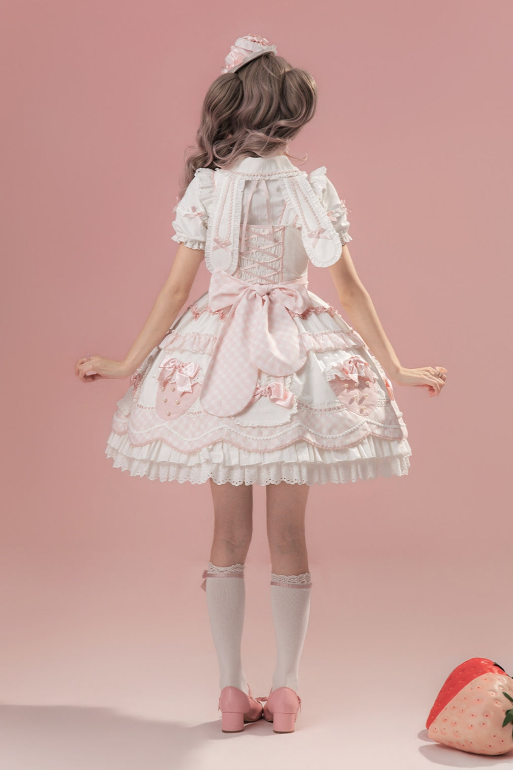 Starry‑Fallen Strawberry Rabbit Original Lolita Cute JSK Dress