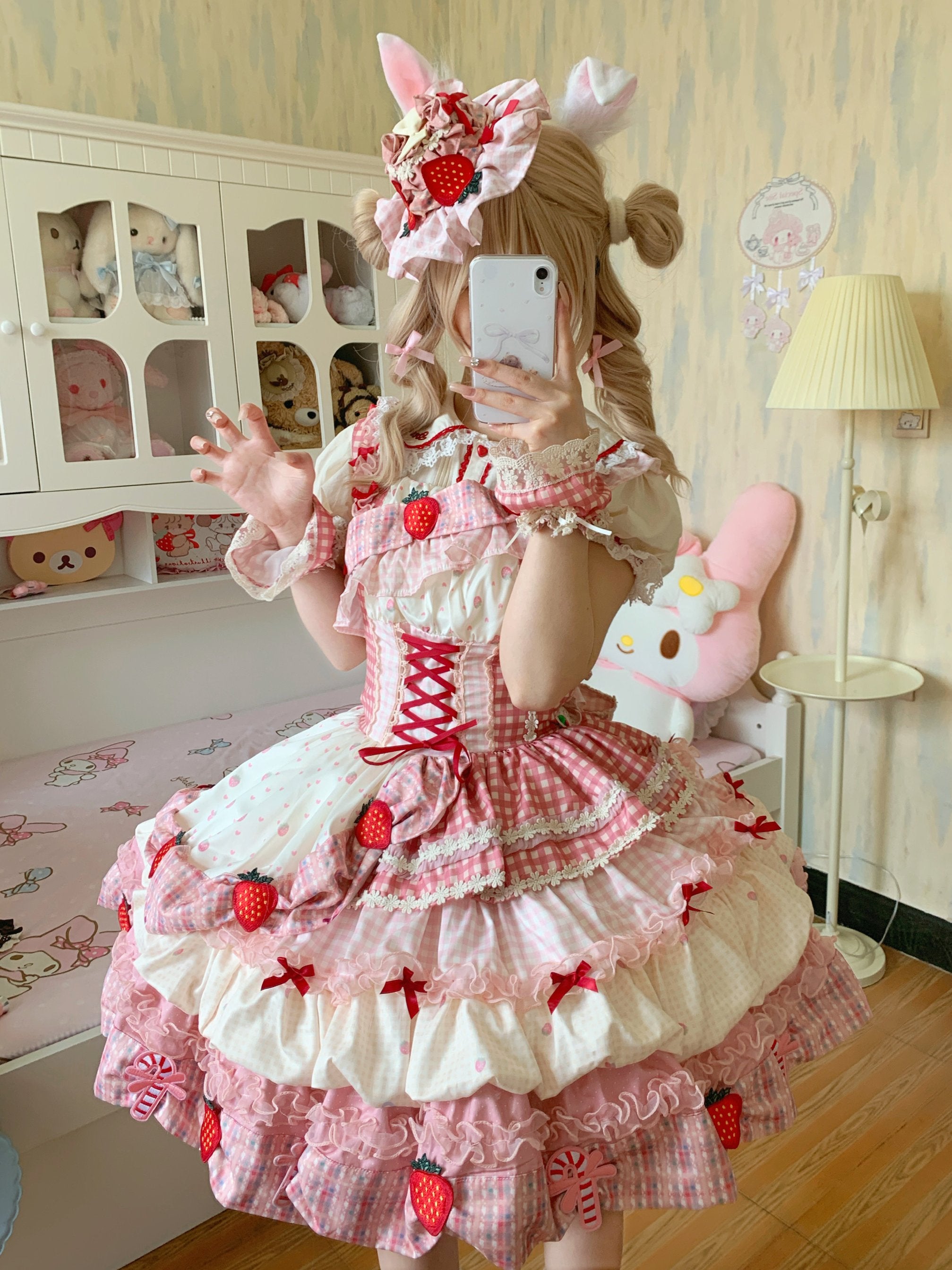 Cheese Strawberry Rose Lolita JSK Set