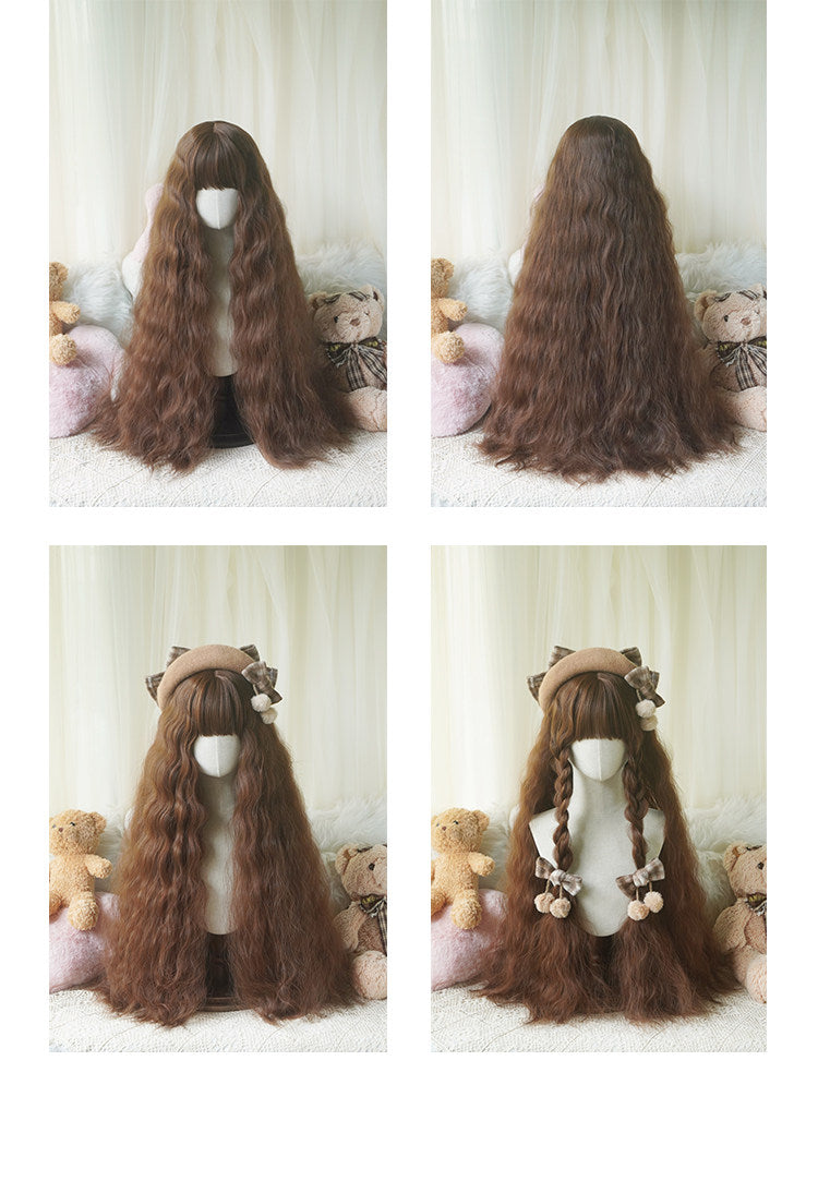 Lolita Full Bangs Long Voluminous Curly Wig in Warm Colorways