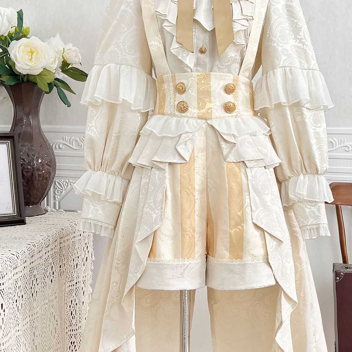 Lolita Court Prince Ouji Outfit with Suspender Pants LO1003