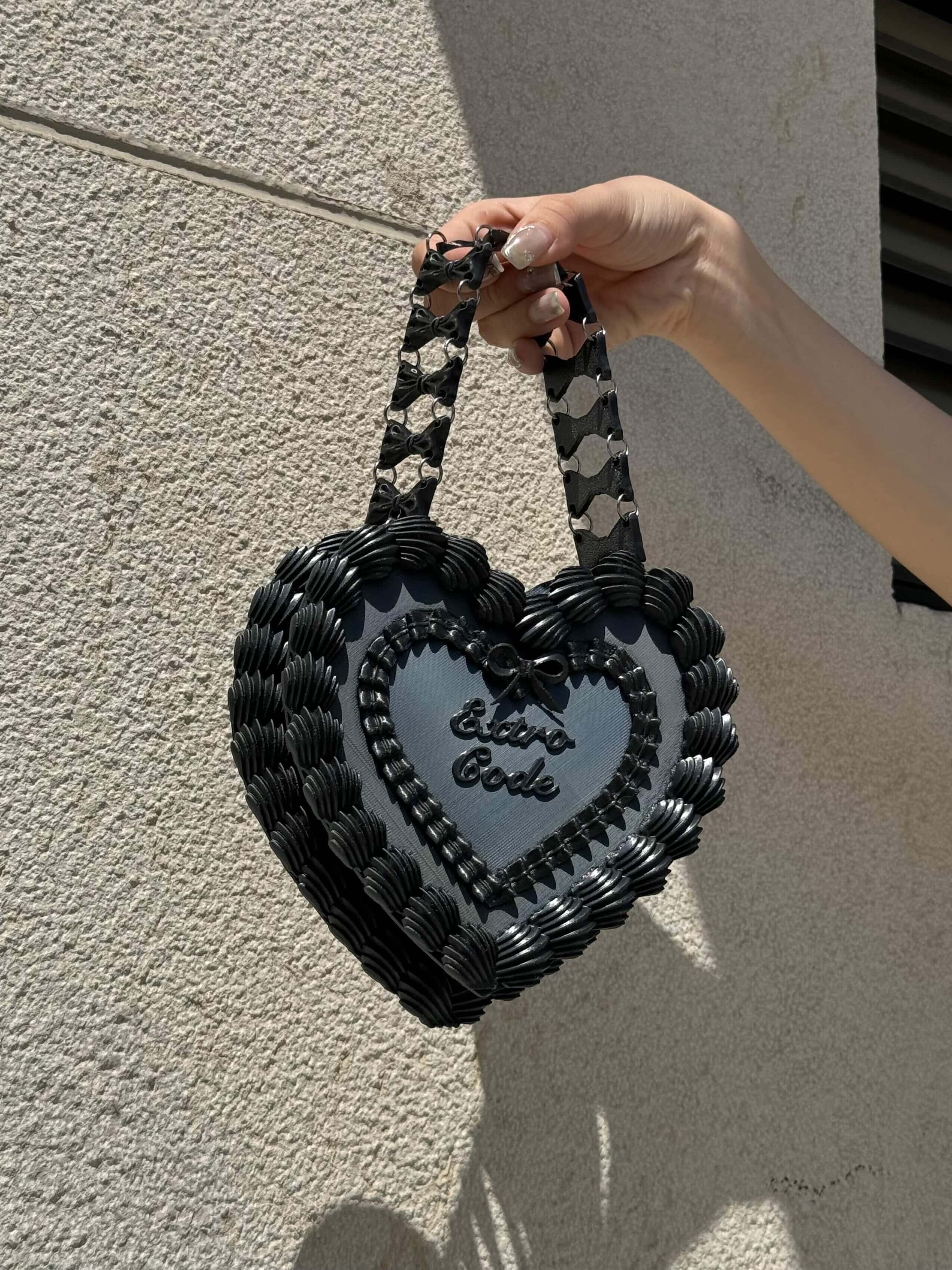 Heart Cake 3D Printed PLA Resin Handbag Crossbody Bag