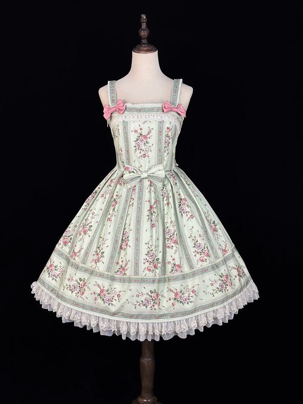 Susans Garden Pastel Floral Lolita Box Pleat JSK Dress Set
