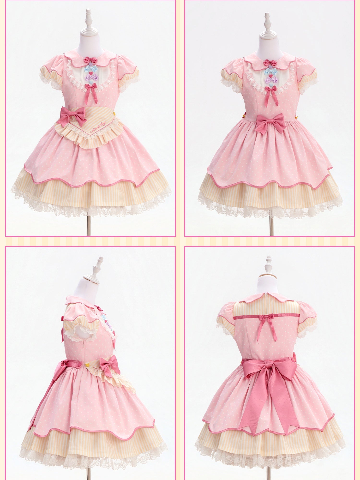 Miss Donut Pink Cream Donut-Theme Vintage Sweet Lolita OP Dress