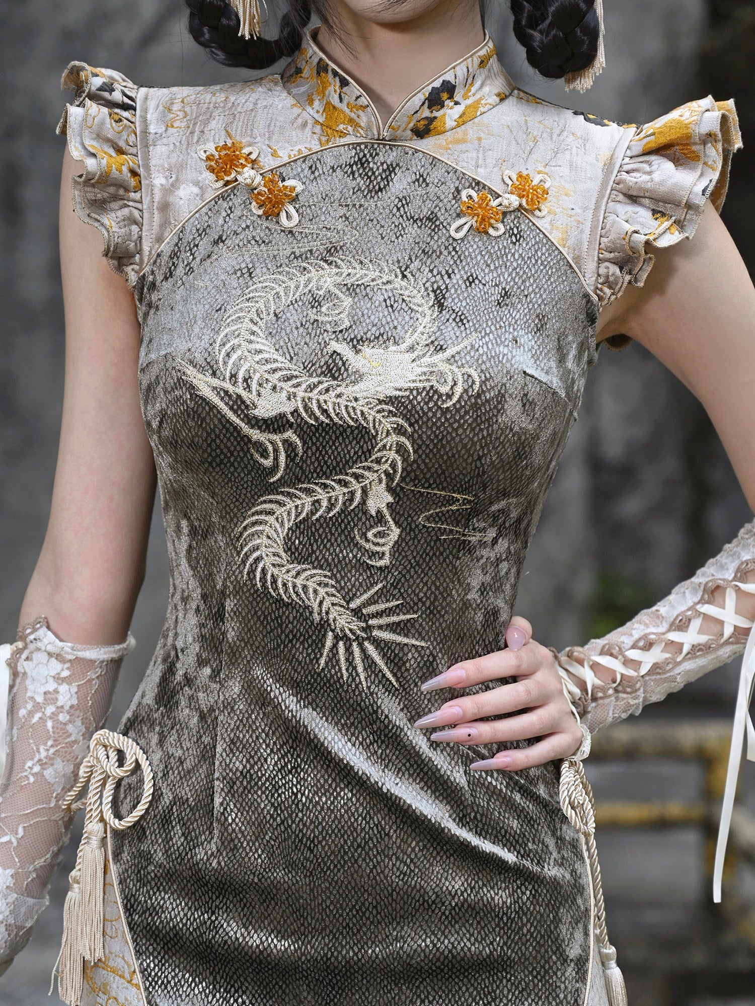 Spring Dragon Festival Embroidered Dress
