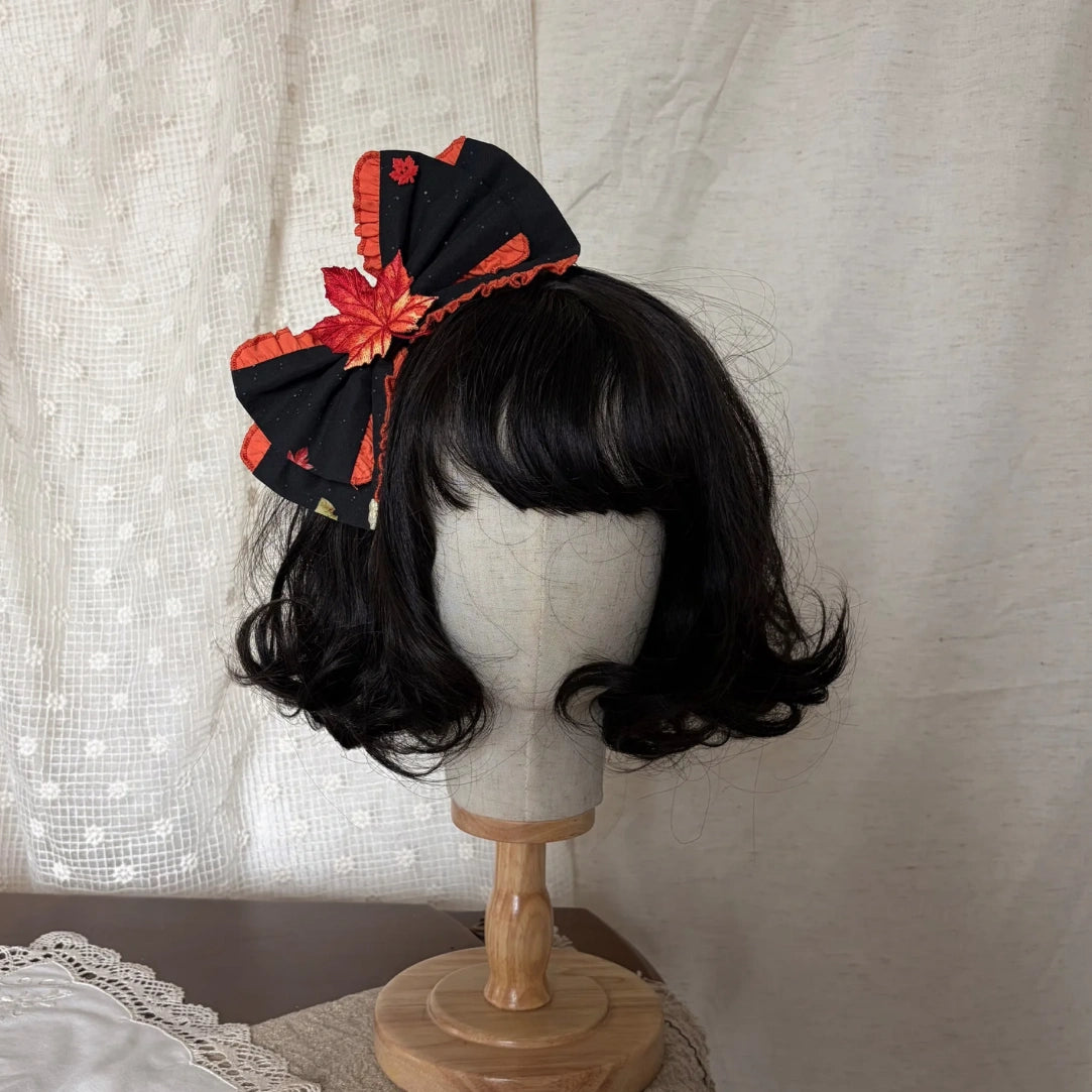 Fallen Leaves on Asphalt Lolita Classic Style Print OP Dress