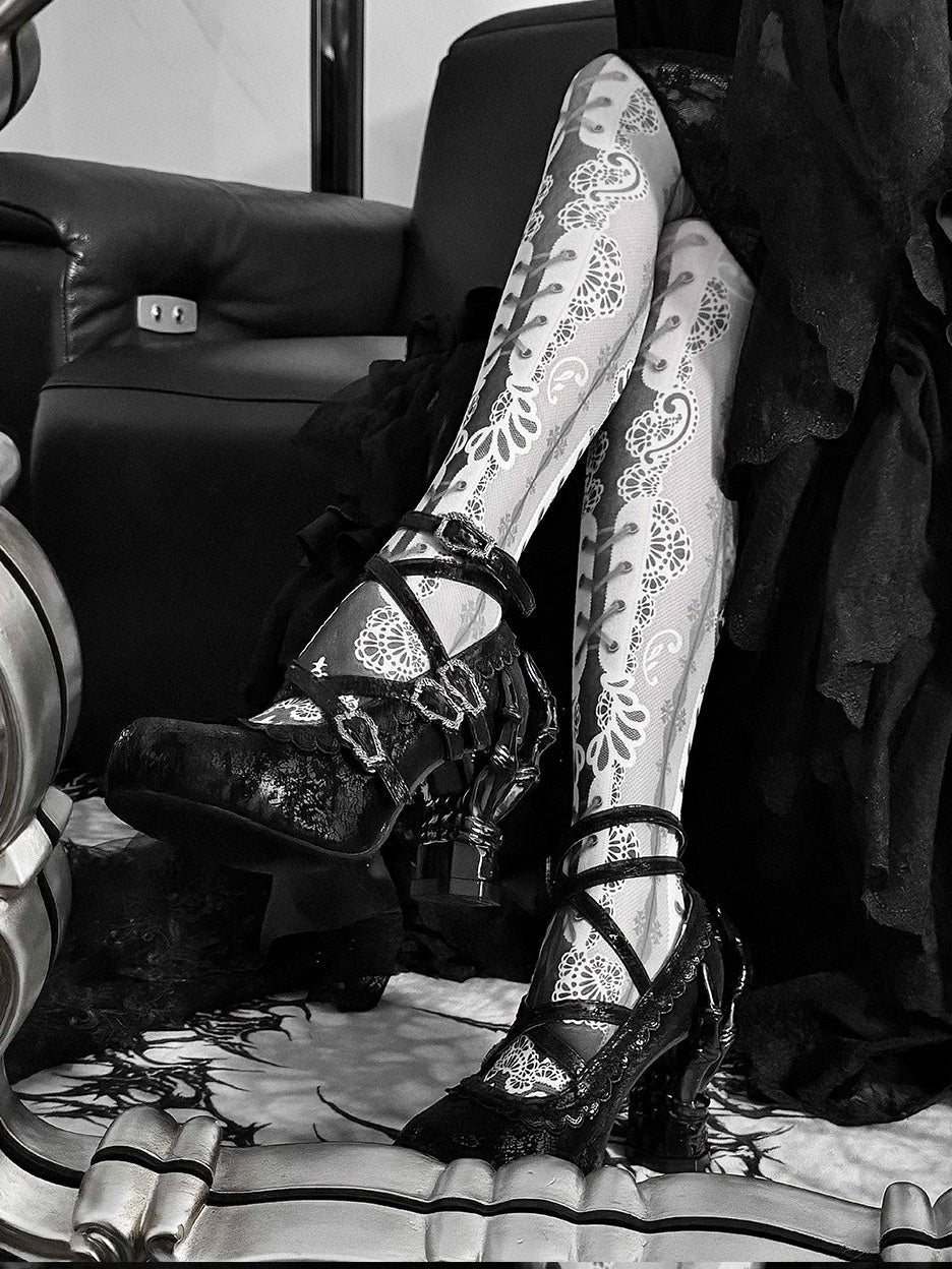 Sacred Bone Diary Skeletal Hand Heel Gothic Lolita Heels