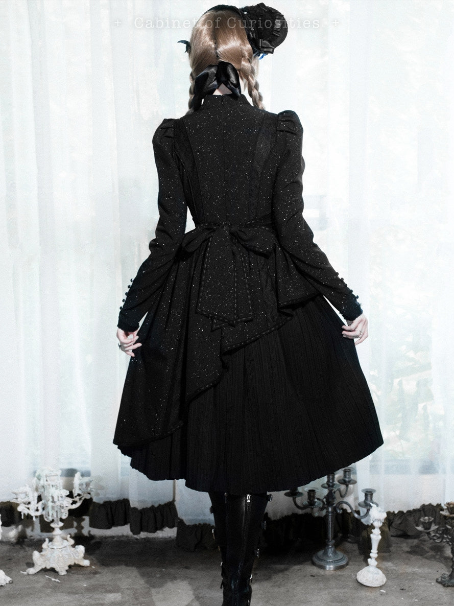 Cabinet Of Curiosities II Dark Gothic Butterfly Long Stand Collared OP Dress