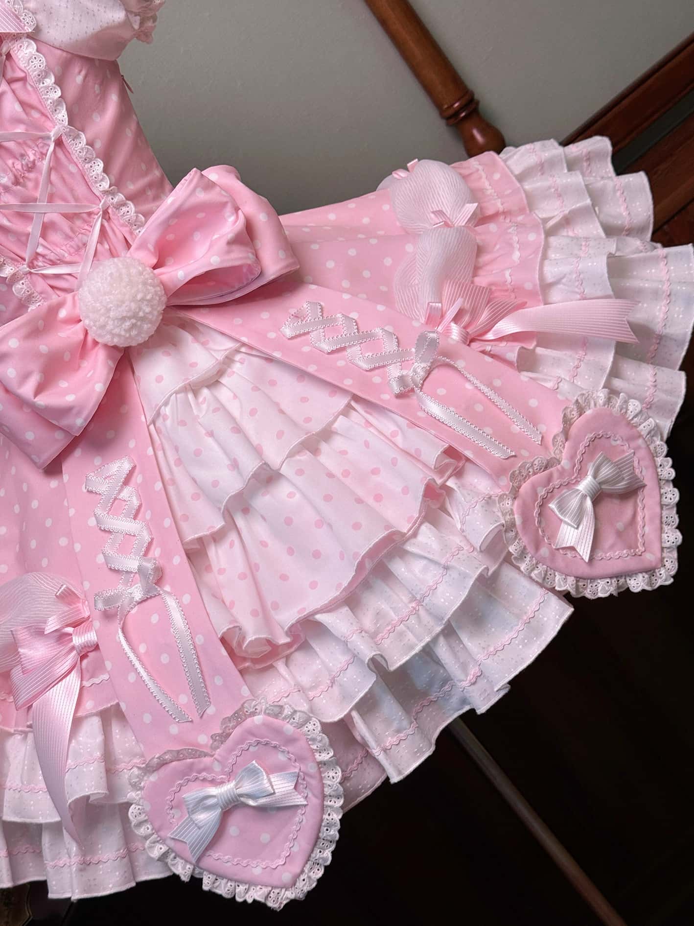 Vintage Polka Dot Lolita Halter Pink OP Dress