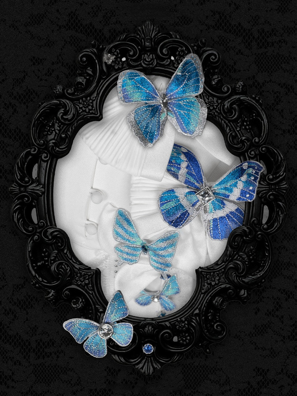 Cabinet Of Curiosities II Dark Gothic Butterfly Long Stand Collared OP Dress