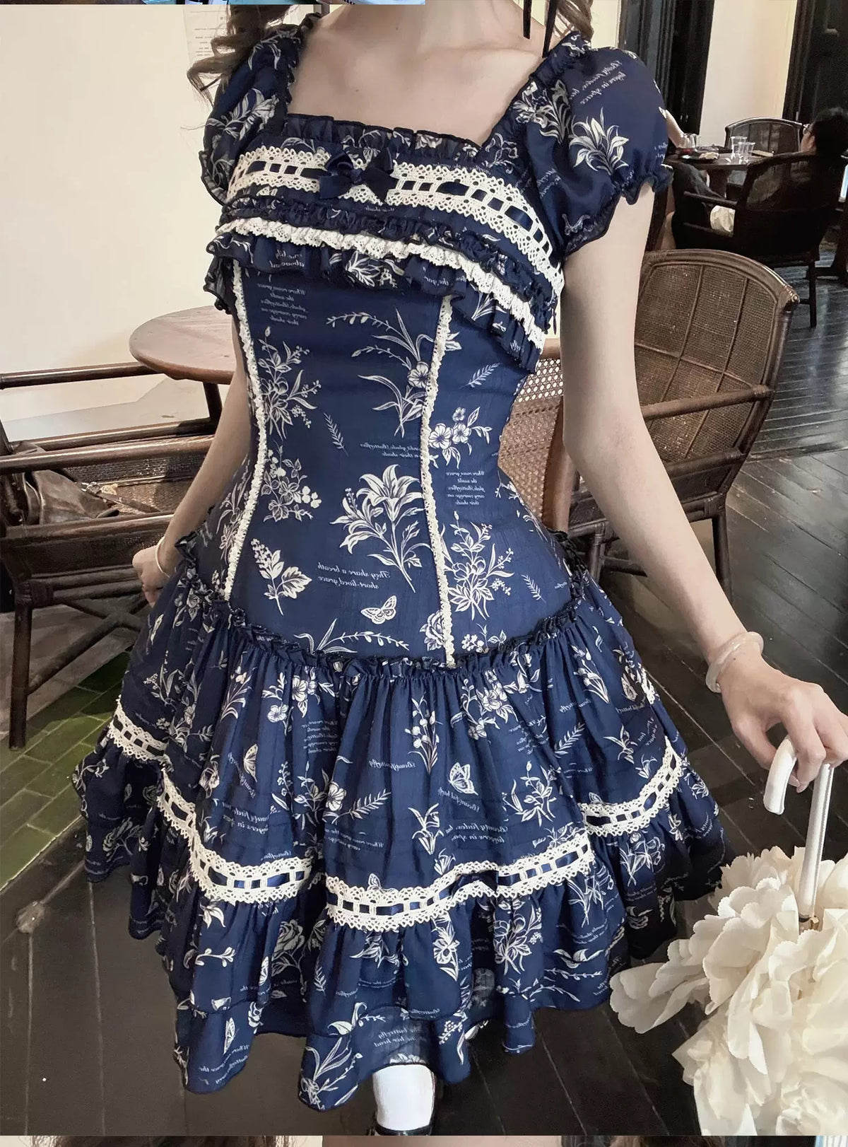 Frost Descent Lolita Floral Wall JSK / OP Dress