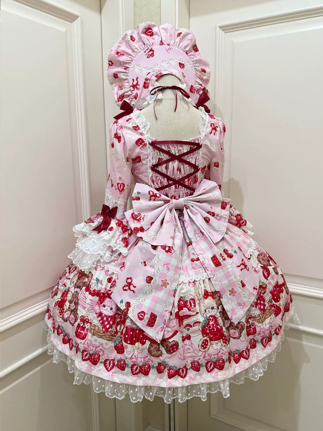 Sweet Berry Rabbit Bear Long Sleeve Sweet Lolita OP Dress
