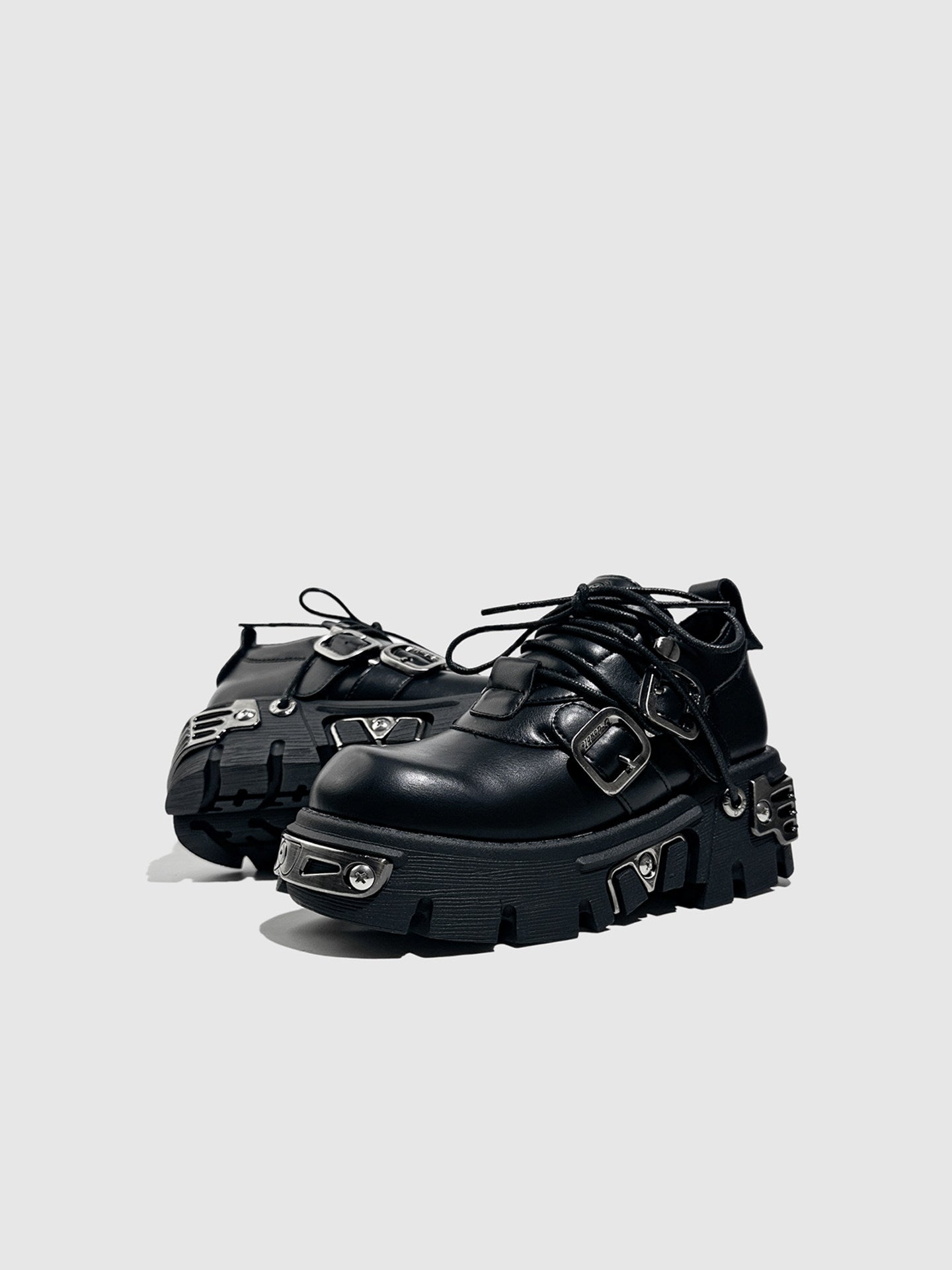 Spanish‑Inspired Dark Gothic Punk Alt‑Fashion Chunky Platform Shoes