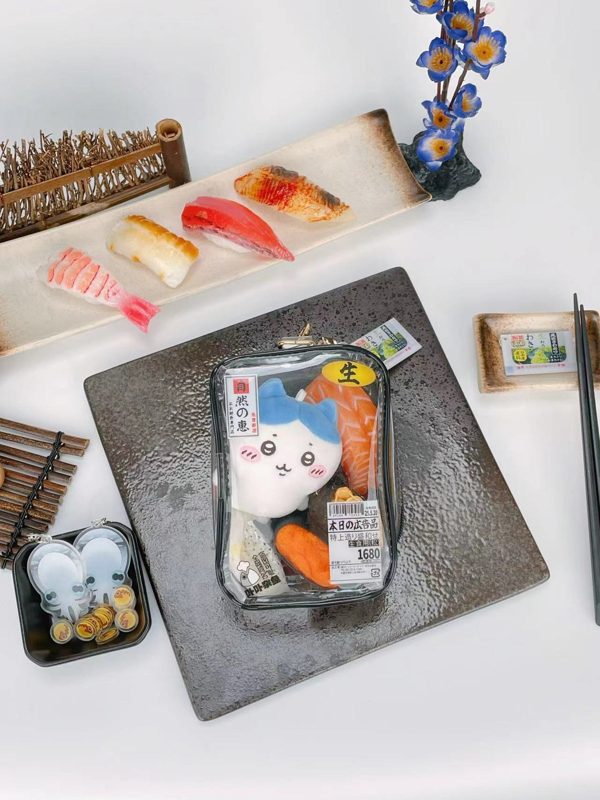 Sushi Fresh Series Clear Blind‑Box Style BJD Doll Carrier Display Bag