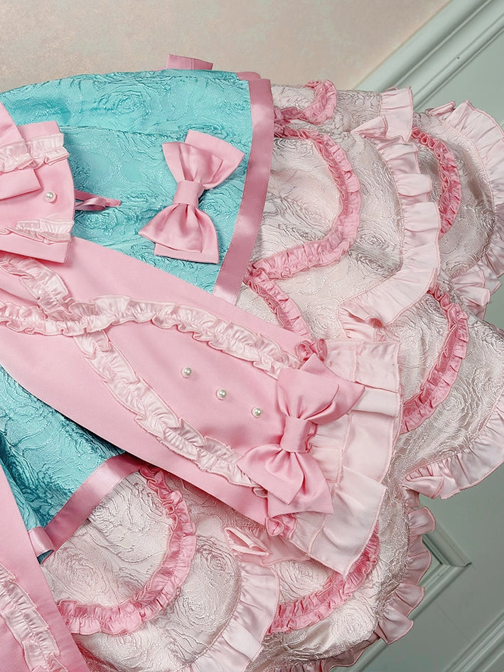 Sweet Petals Lolita Pink & Green Halter Dress