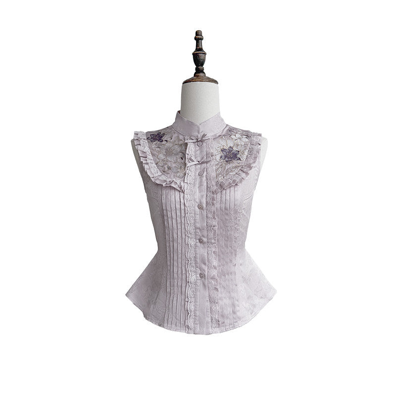 Little Lily Japanese‑Style Purple Lolita Embroidered Blouse & JSK Dress