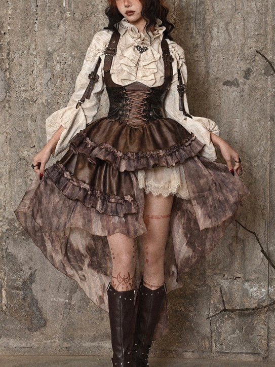 Lolita Steampunk PU Strap Tail Outfit LG1021