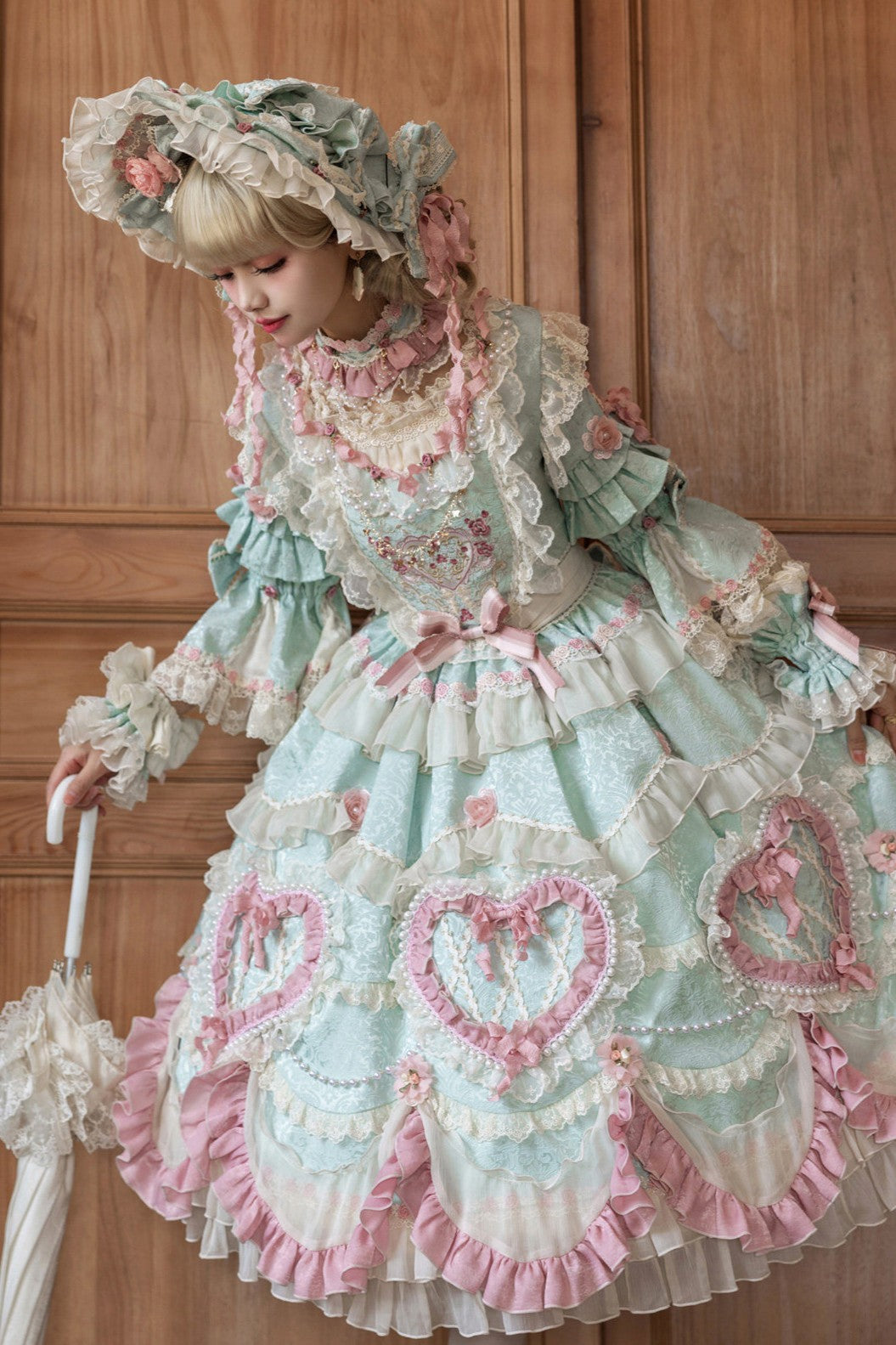 Mint Moonbeam Vintage Cake Lolita OP Dress
