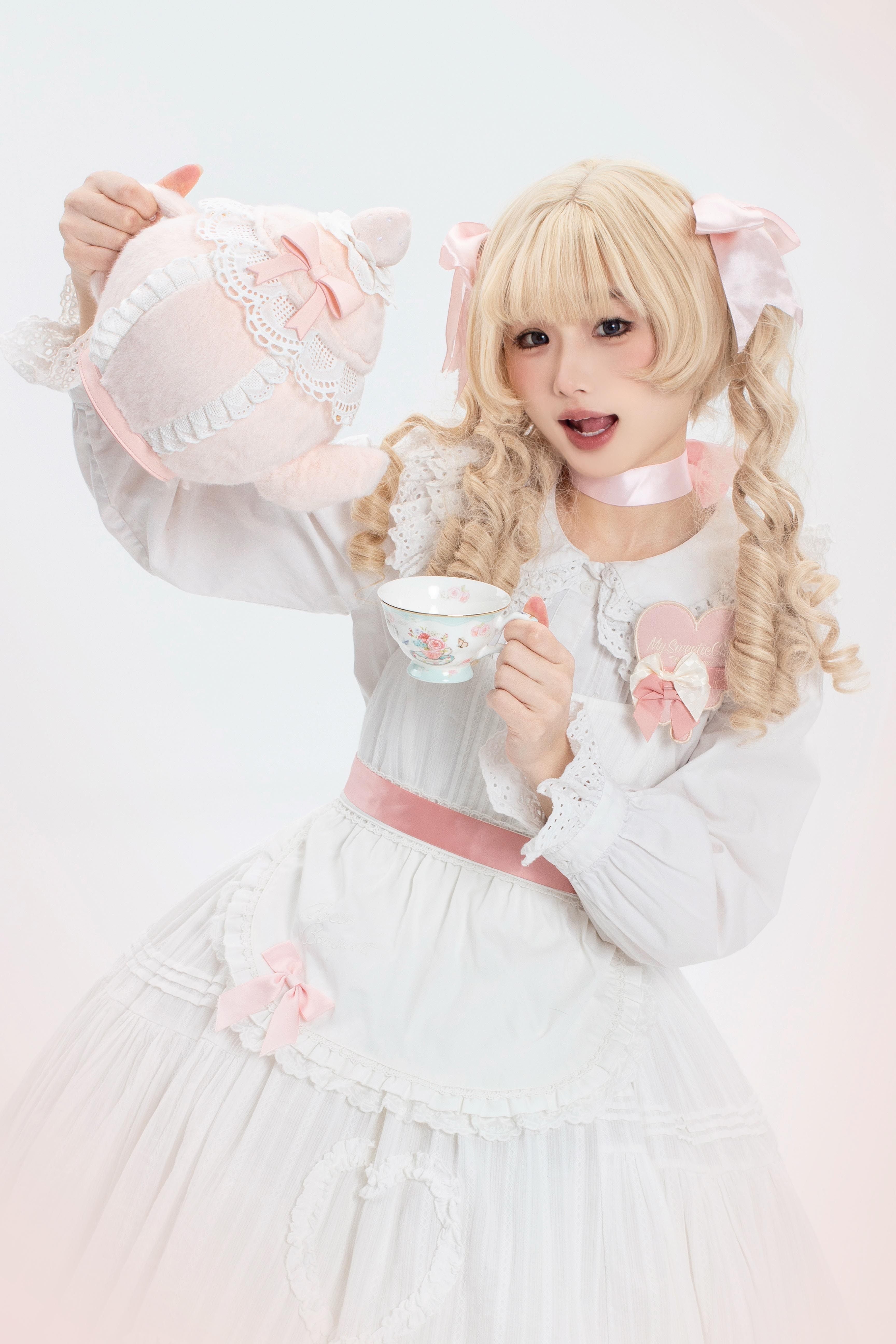 Plush Teapot Shaped Cute Plush Teapot Lolita Crossbody Bag
