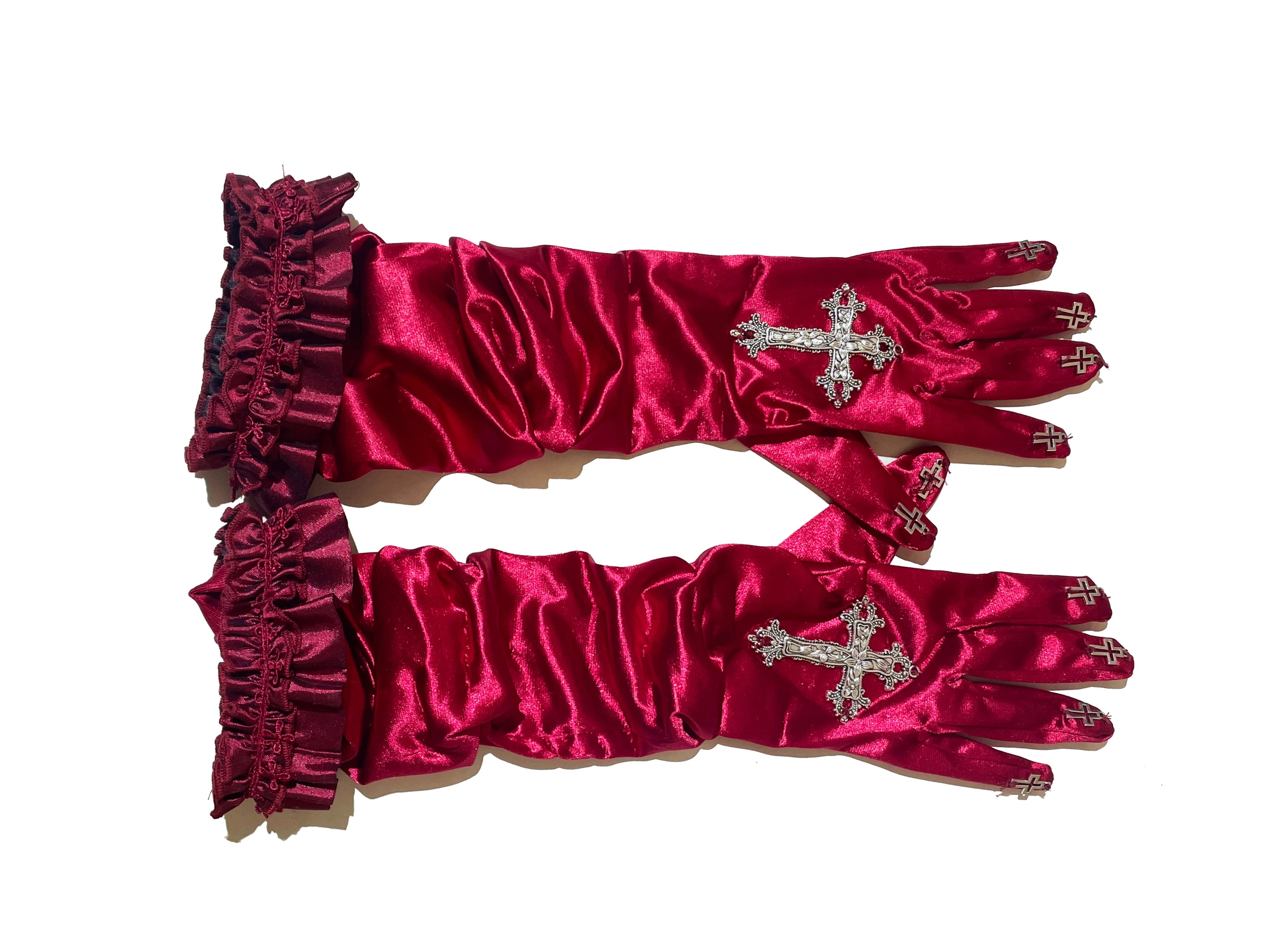 Lace Cross Gothic Lolita JSK Red Set