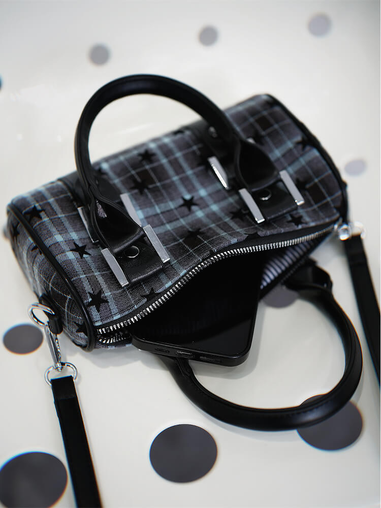 Gothic Star Plaid Shoulder Bag