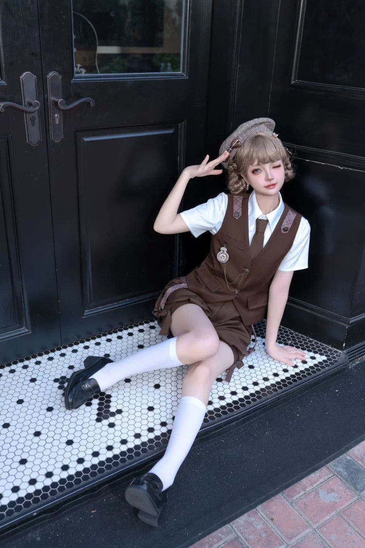 Bunny Detective Lolita Blouse, Vest & Overalls, Prince Outfit