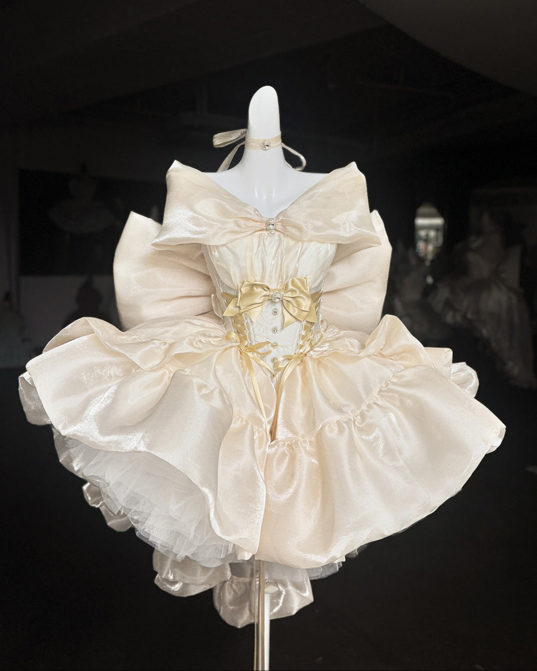 Lolita Elegant Golden Satin Princess Dress LC1011