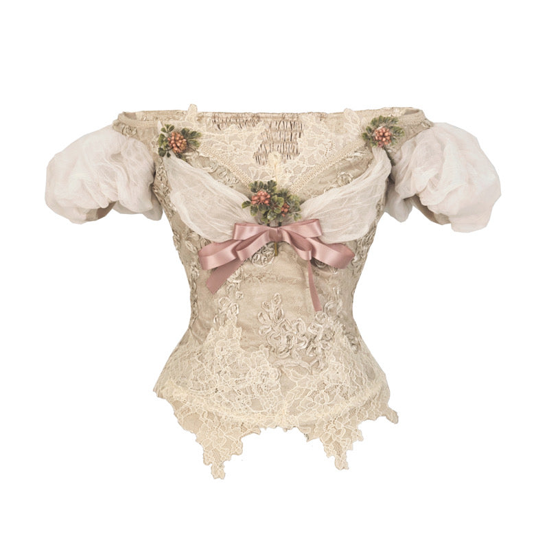 Cupid's Poem Casket Rococo Corset & Train Dress Set