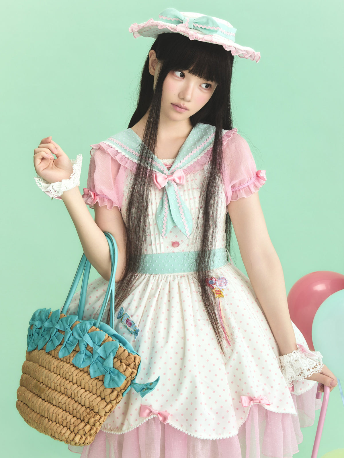 Prelude Festival Lolita Multi‑Color Sailor‑Collar OP Dress