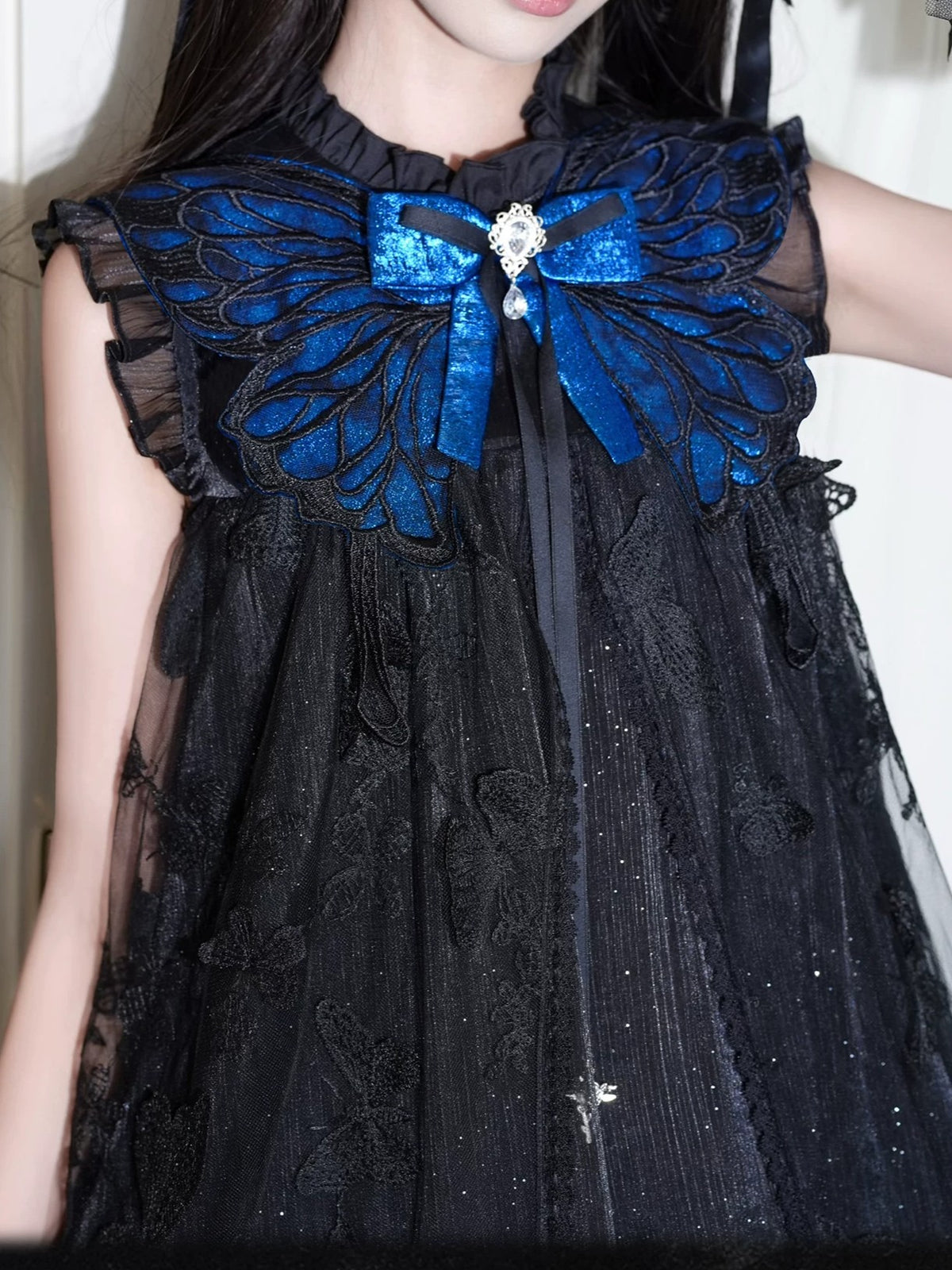 Blue Morpho Butterfly Dark Gothic Original Lolita OP Dress