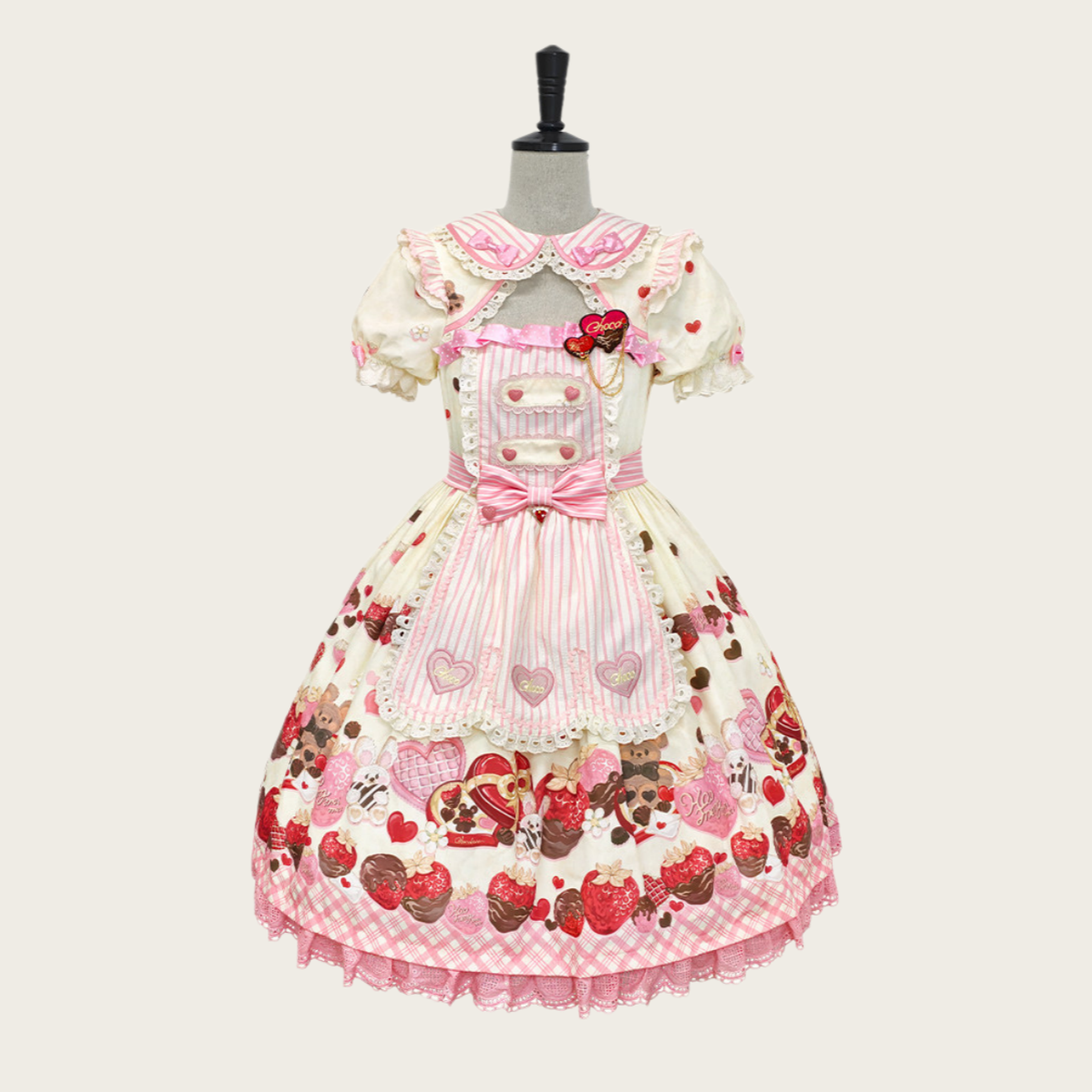 Stellar Mistfall Peach Berry Charm Sweet Lolita Daily Print OP Dress