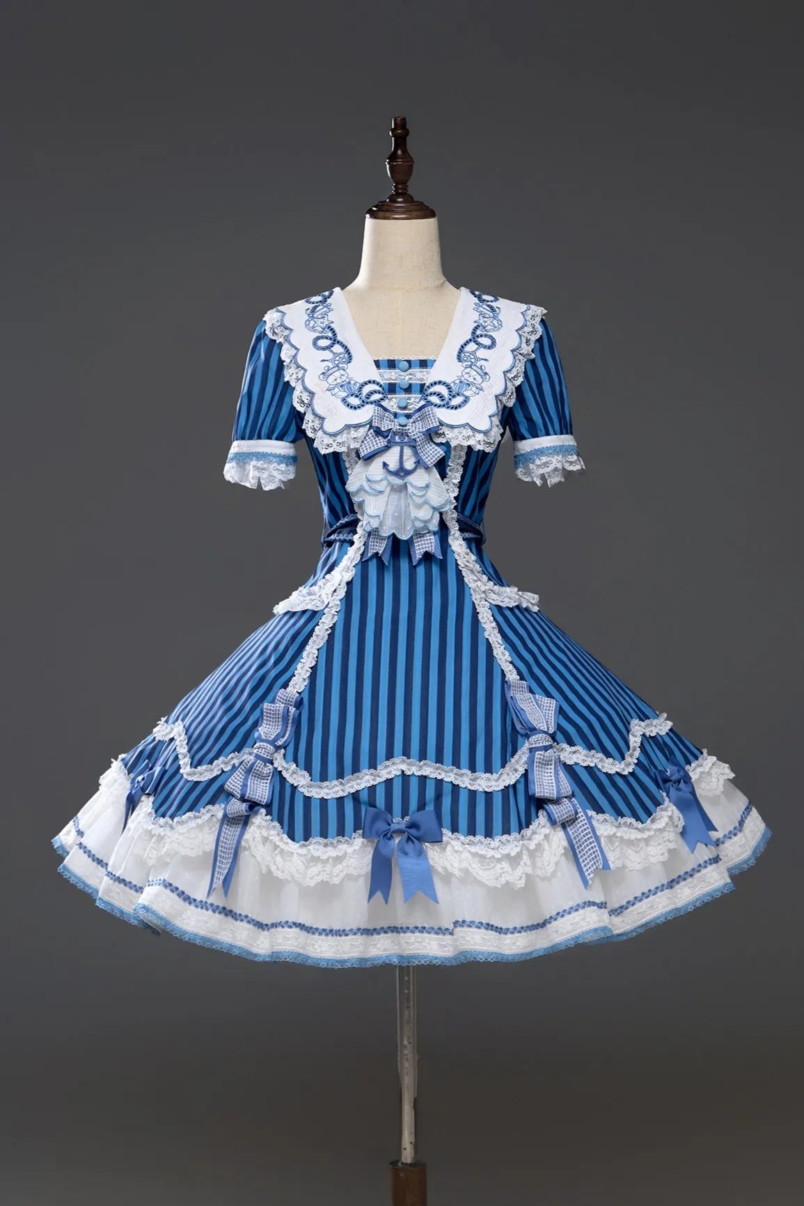Antique Sailor Bear Six-Panel Cropped Lolita OP Dress
