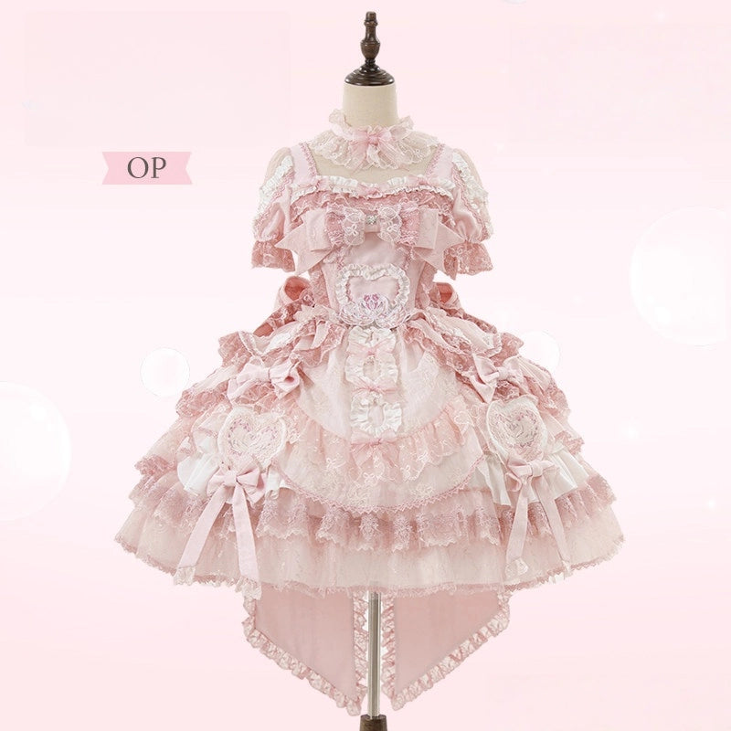 Beloved Swan Gorgeous Sweet Pink Lolita JSK & OP Dress