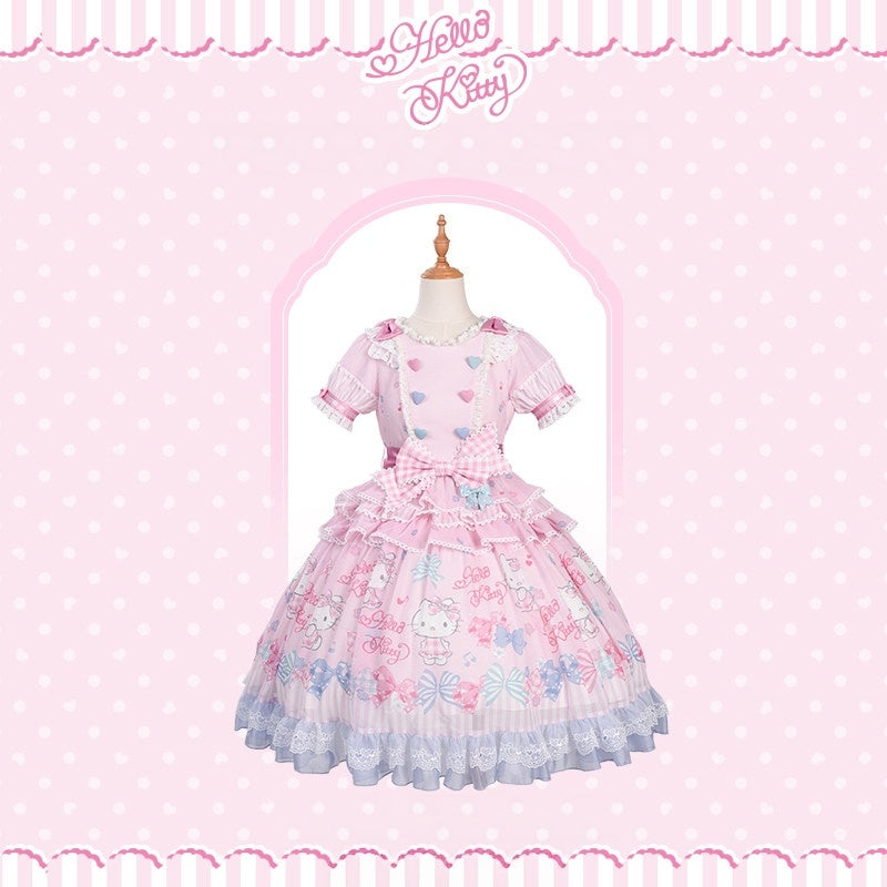 Hello Kitty Bow Theme Collaboration Series Lolita JSK & OP Set