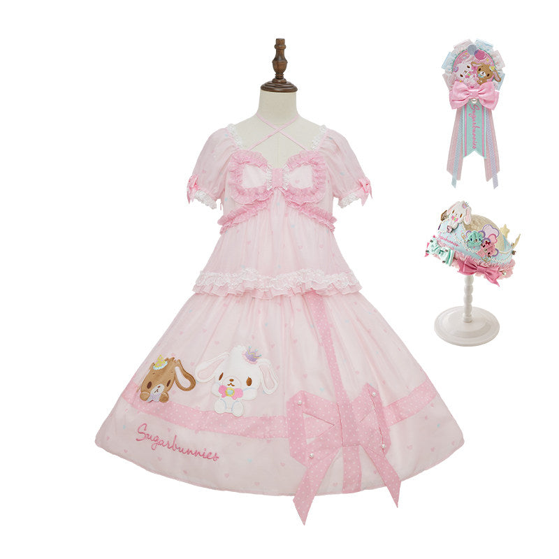 Sugarbunnies Collaboration Lolita Solid Color OP Dress
