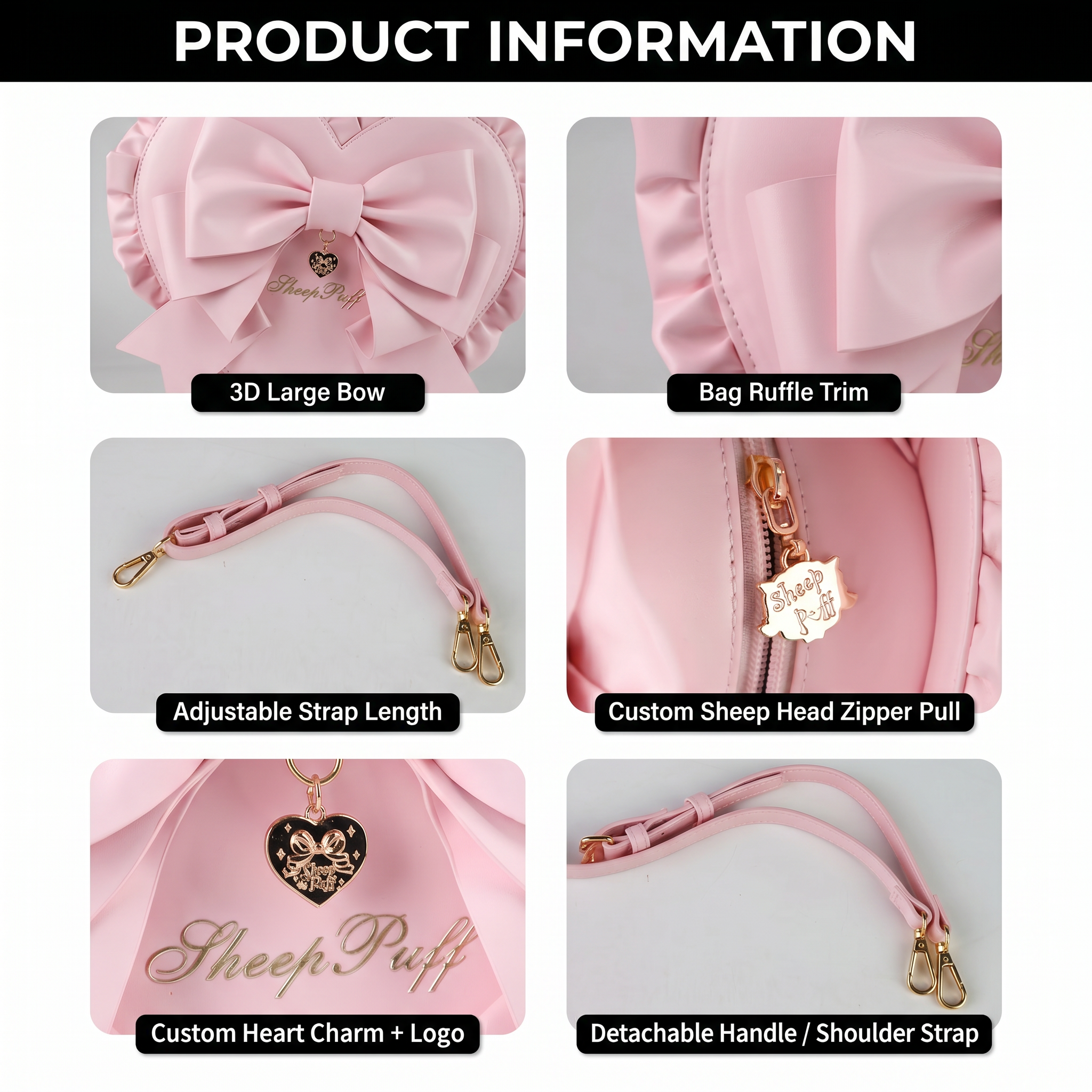 Love Knot Lolita Bow Decoration Handbag