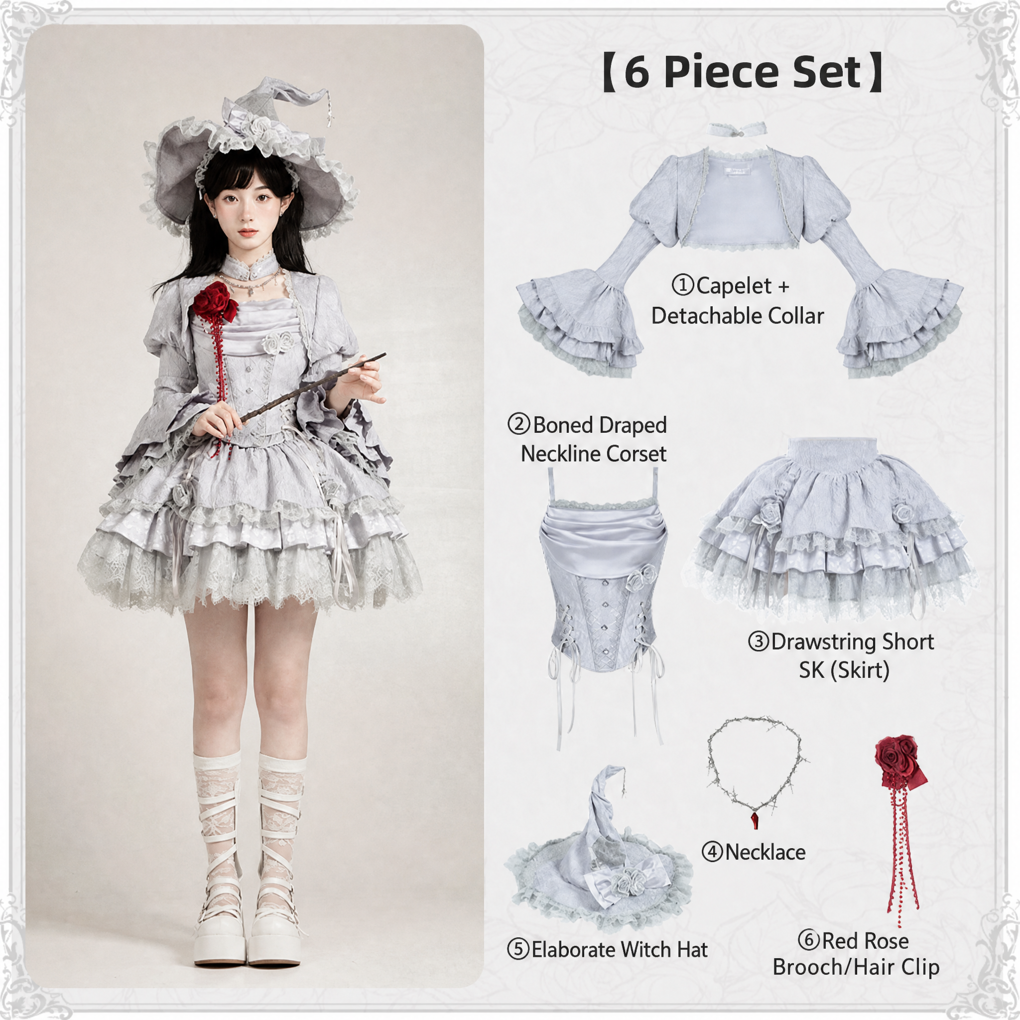 Twilight Lolita Gothic Corset & SK Set