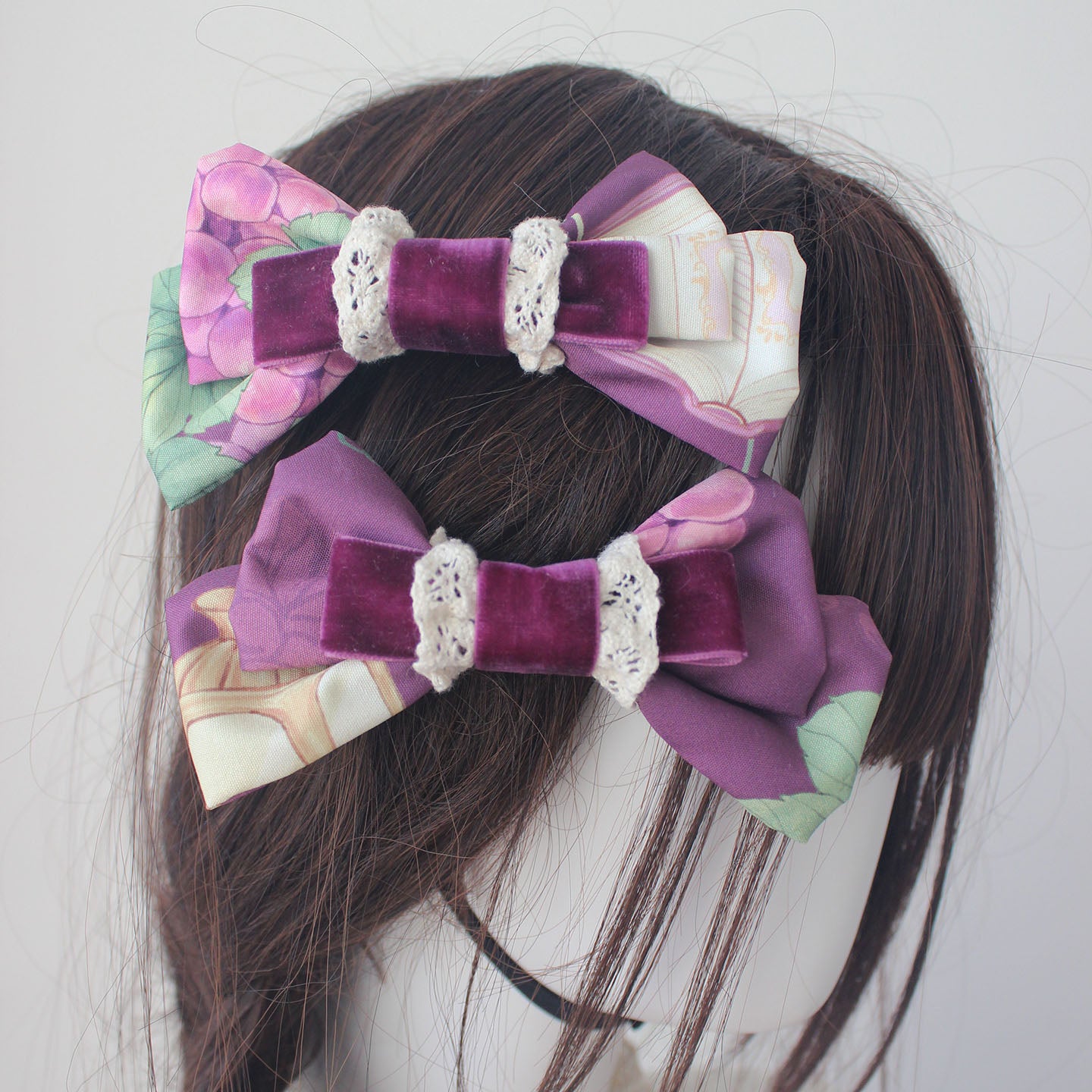 Lolita Purple Grape Theme Mini Hat Hair Clip LE1001