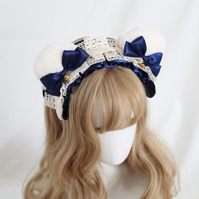 Lolita Sweet Bear Ear Bow Hair Accessory KC (20 Colors) LE6020