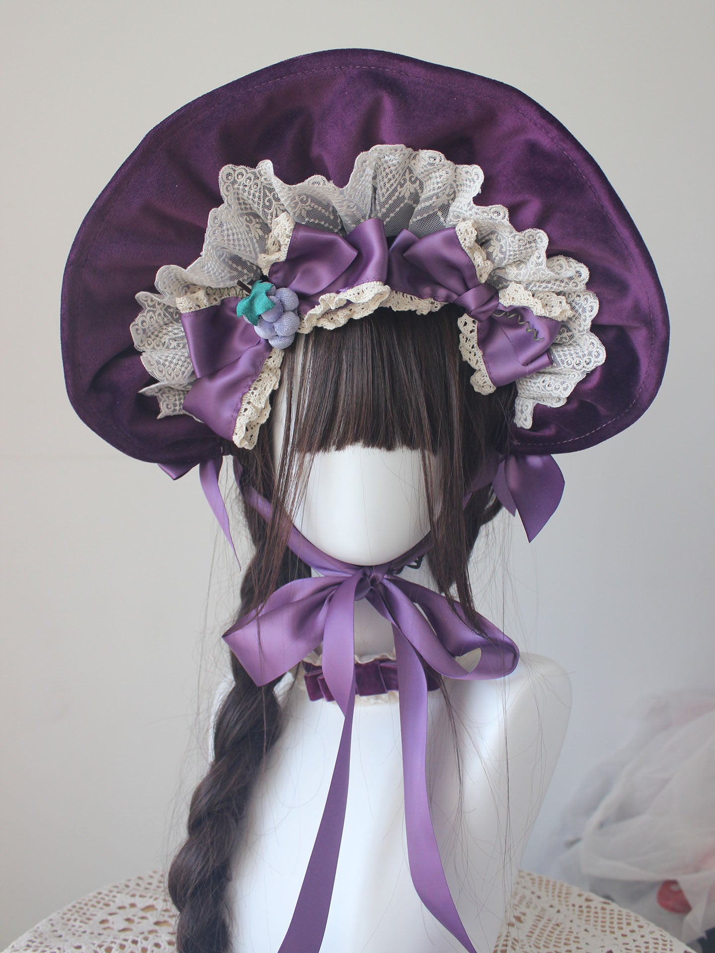 Lolita Purple Grape Theme Mini Hat Hair Clip LE1001