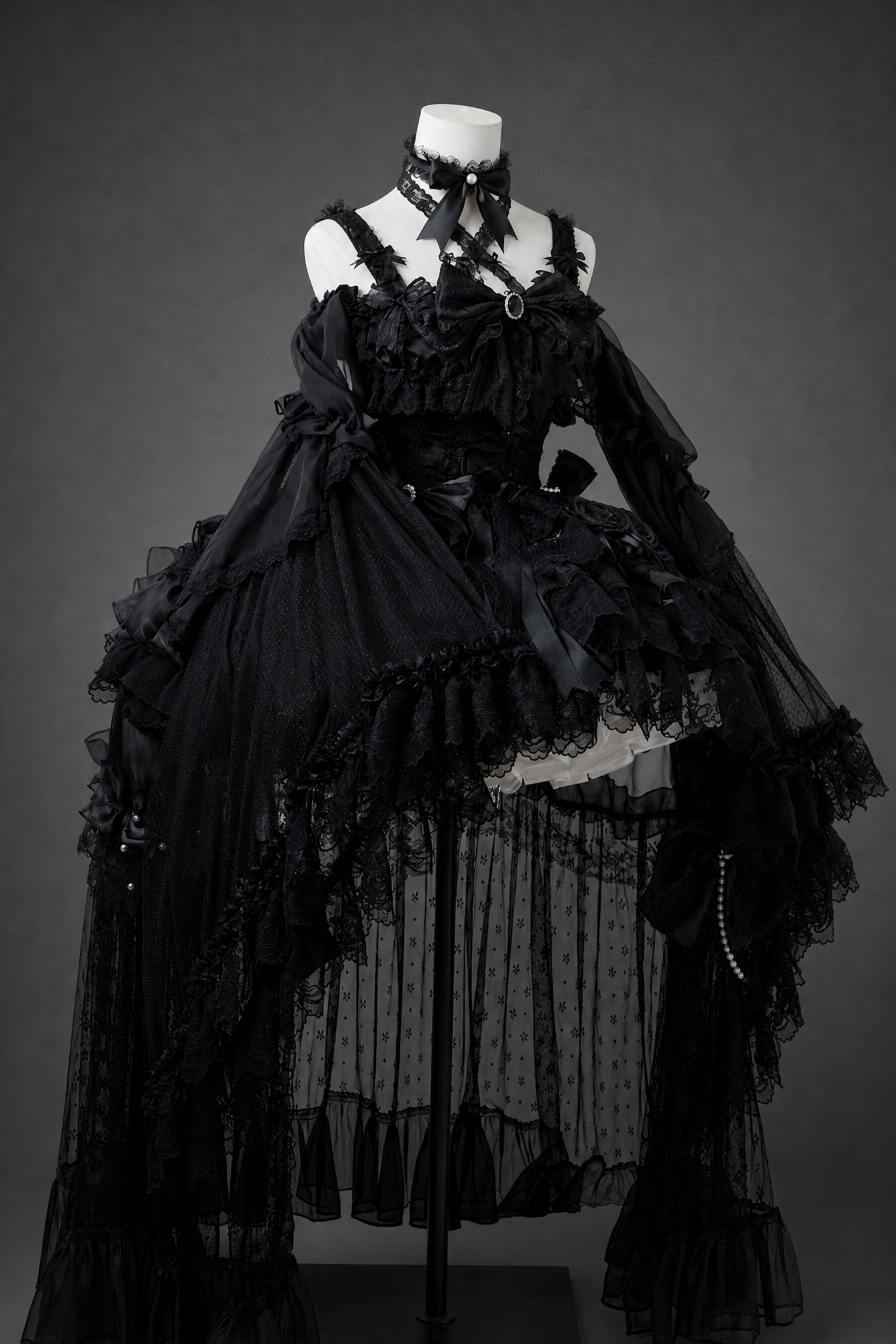 White Rabbit Princess Lolita Gothic Wedding Black JSK Dress