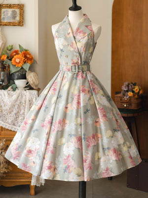 Afternoon Forest French Hepburn - Style Dress 1255 - LolitaEraGreen flower stemSAfternoon Forest French Hepburn - Style Dress 1255